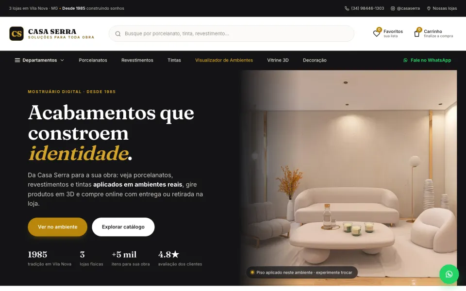 Primeira tela do modelo Materiais de Construção