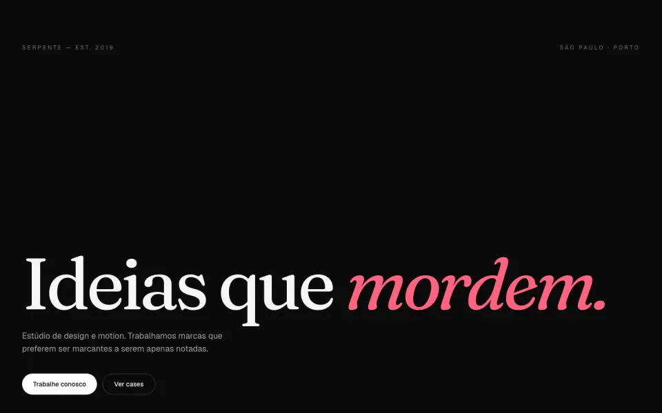 Primeira tela do modelo Agência Criativa