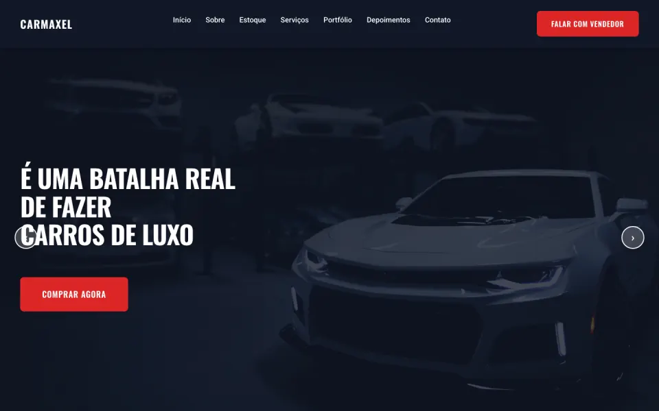 Primeira tela do modelo Loja de Carros