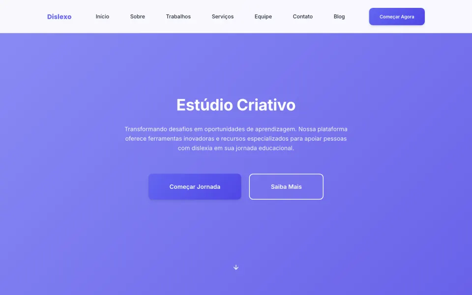Primeira tela do modelo Plataforma Educacional